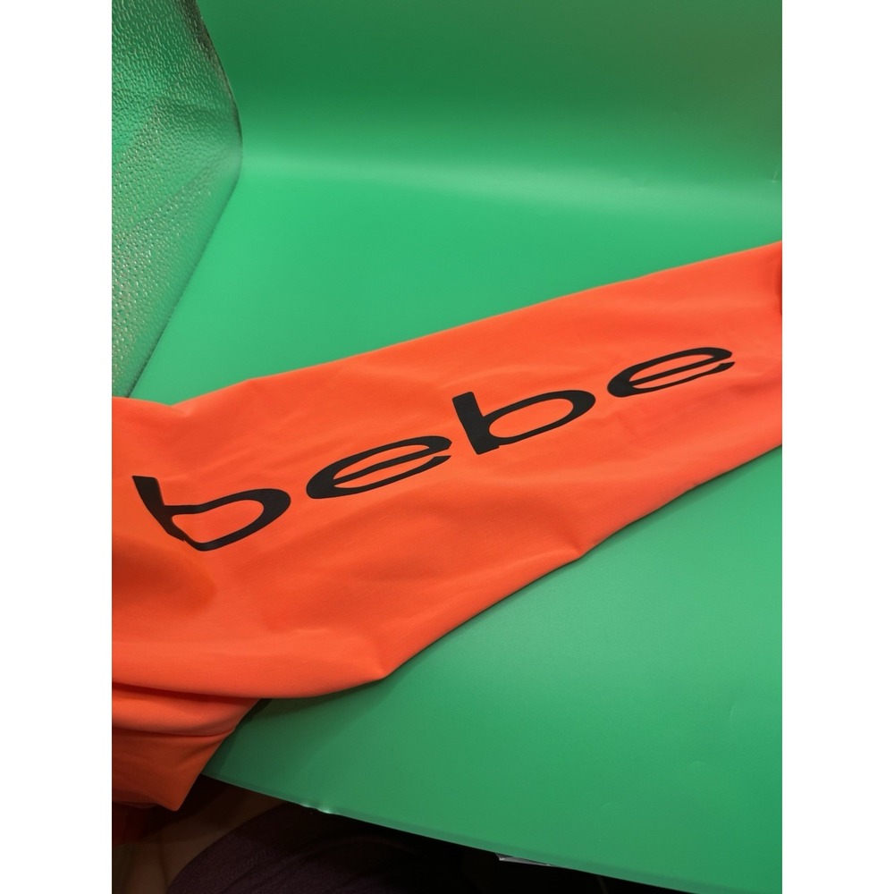 Bebe Sporty Long Sleeve Orange Top Athleisure Activewear Casual Trendy Large - Picture 6 of 6
